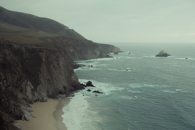 Cliff Along Sea