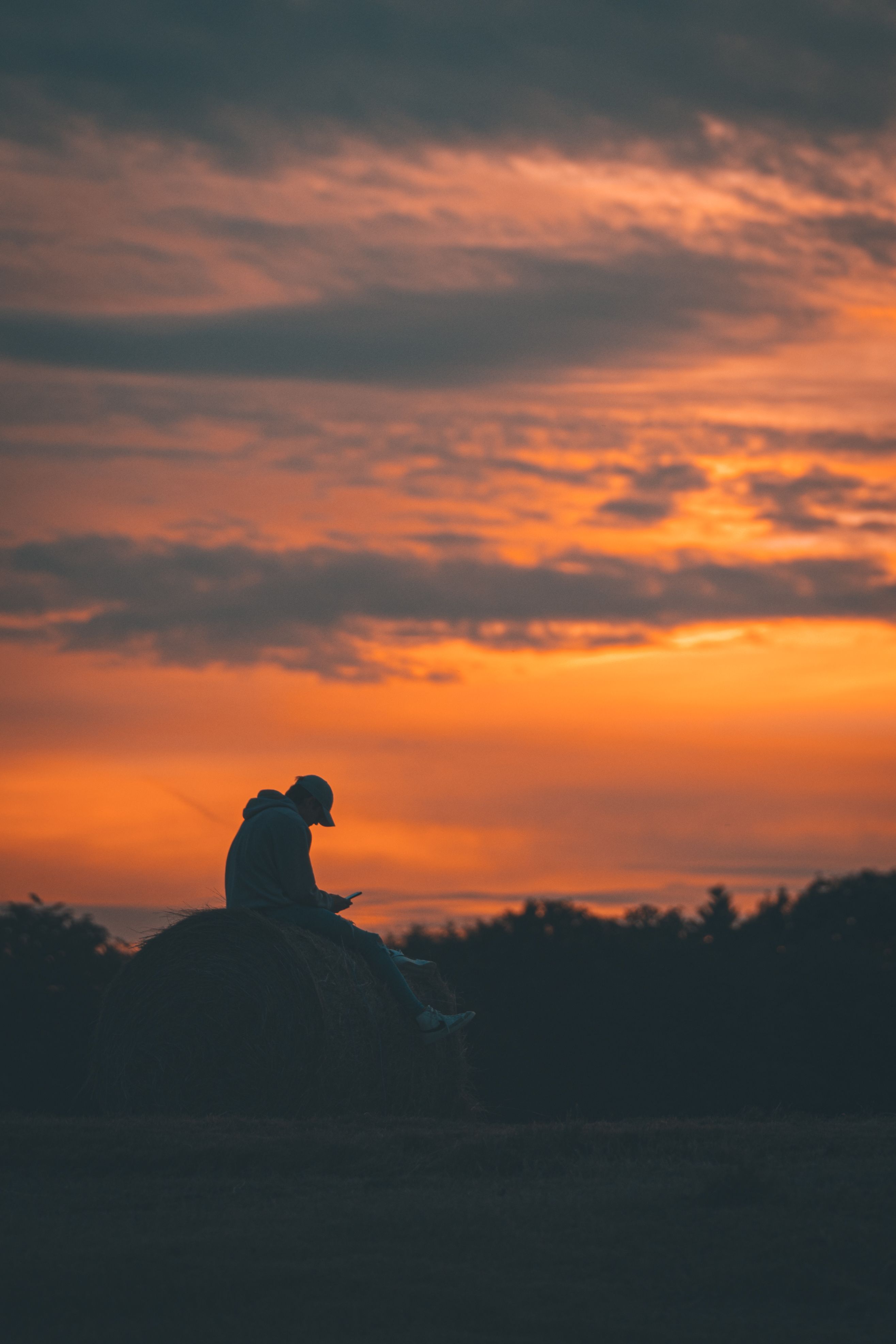 Silhouette of a Man During Sunset · Free Stock Photo