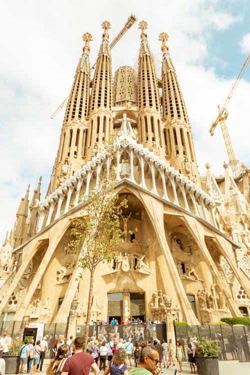 Tourists Visiting the Sagrada Familia
