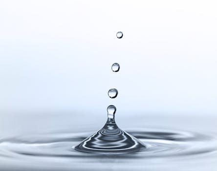 Captivating image of water droplets in motion, showcasing purity and clarity.