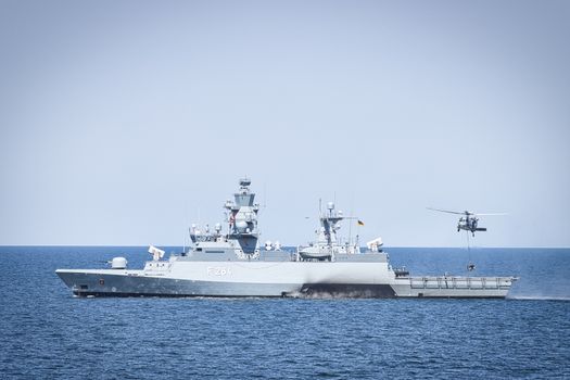 Frigate Sailing on the Sea 