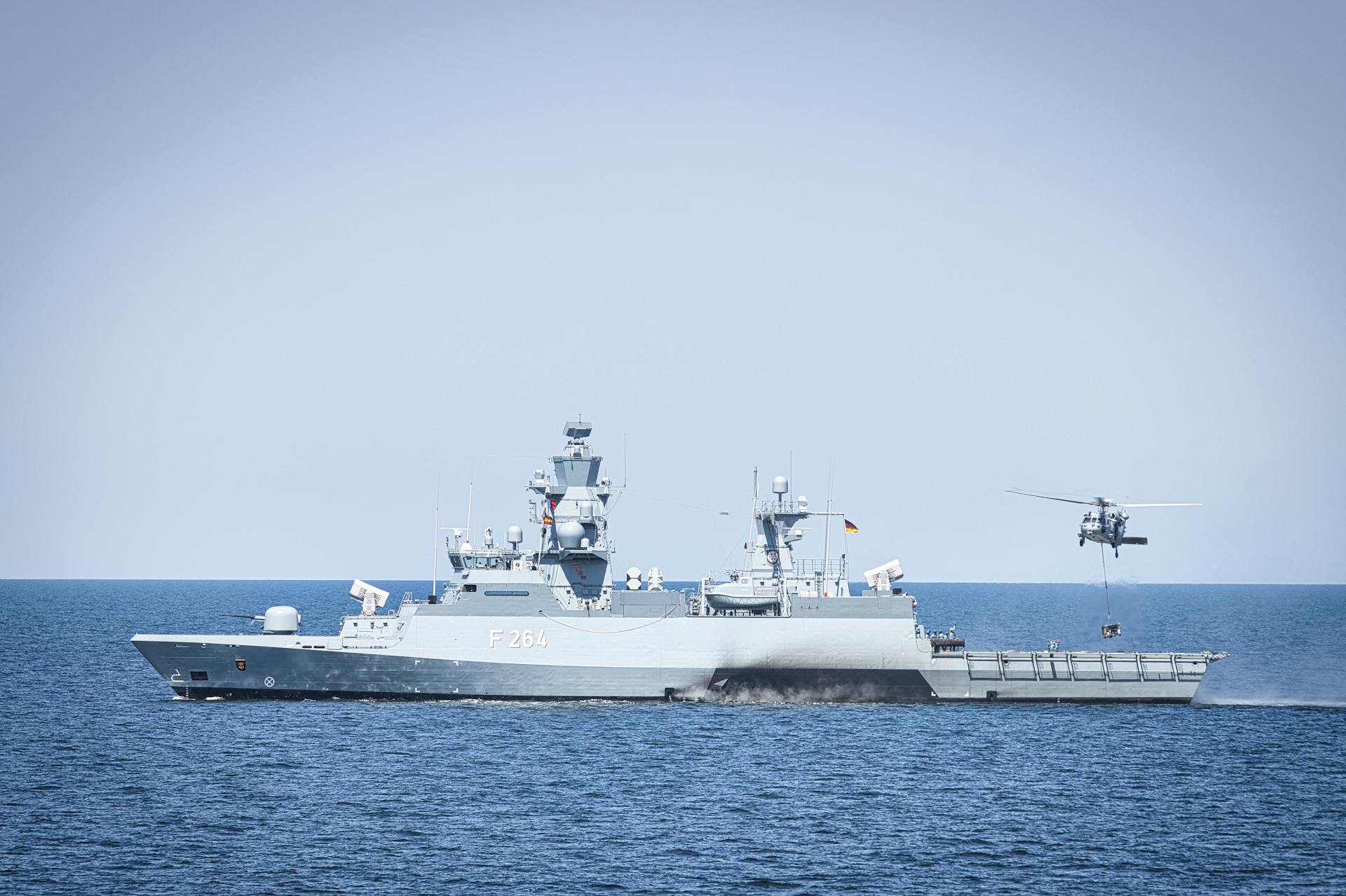 Frigate Sailing on the Sea