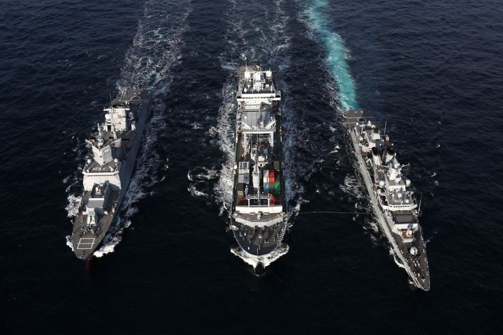 Fragatas europeas en formacion naval. La autonomia estrategica maritima es el gran reto pendiente.