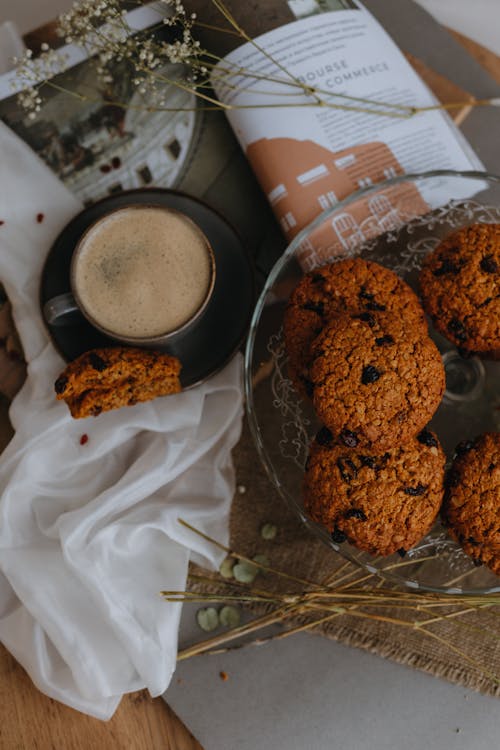 Coffee and Cookies on a Table 