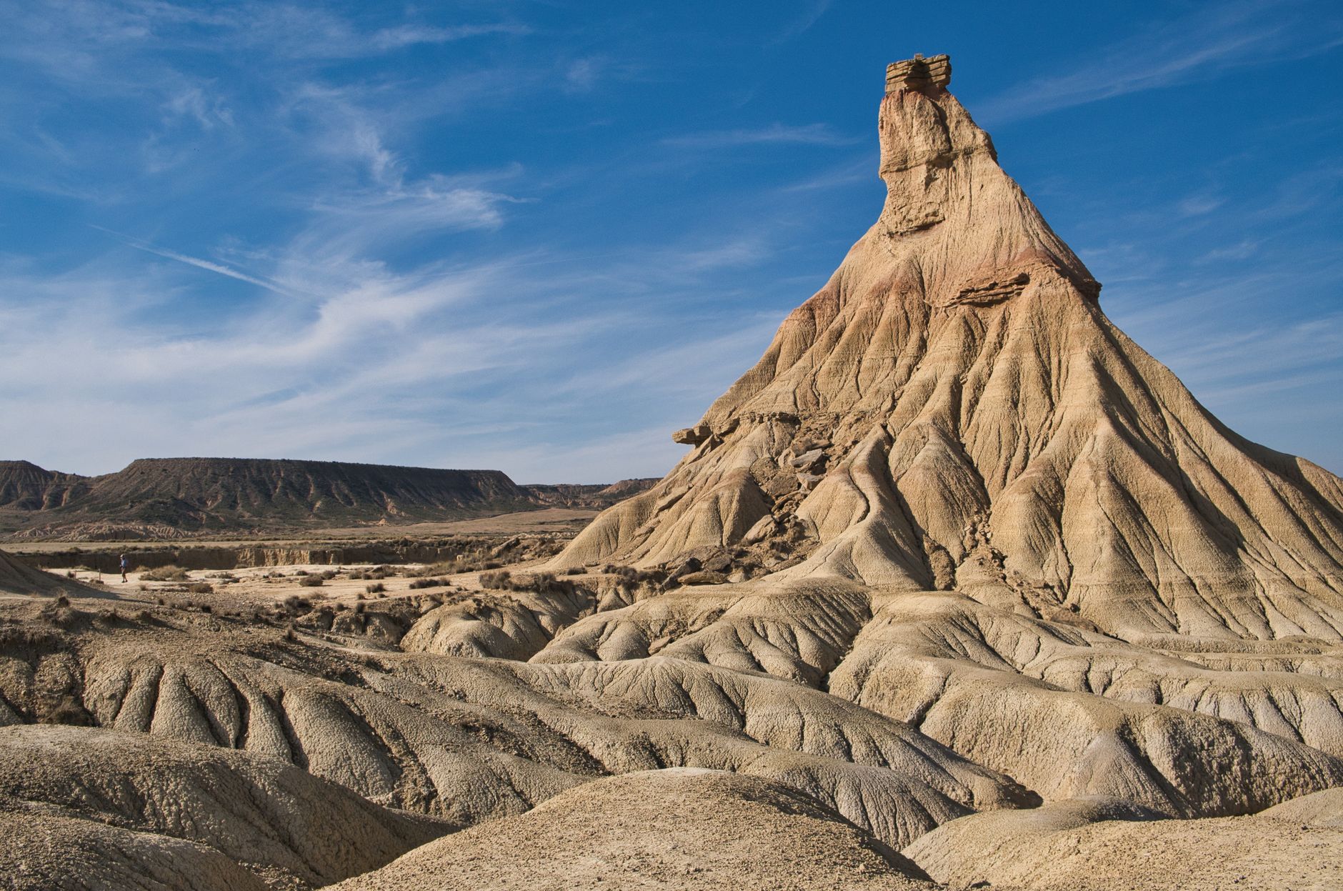 Explore the striking rock formations of Bardenas Reales, a semi-desert region in Spain.