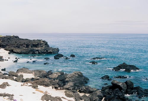 Rocks on Beach on Sea Shore