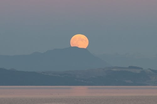 Immagine gratuita di alba lunare, arancia, autunno