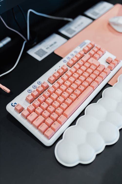 Wireless Keyboard on a Desk 