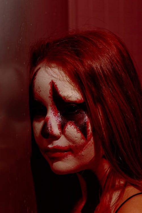 Girl with Bloody Face Makeup