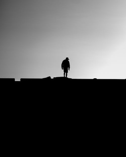 Silhouette of Alone Person