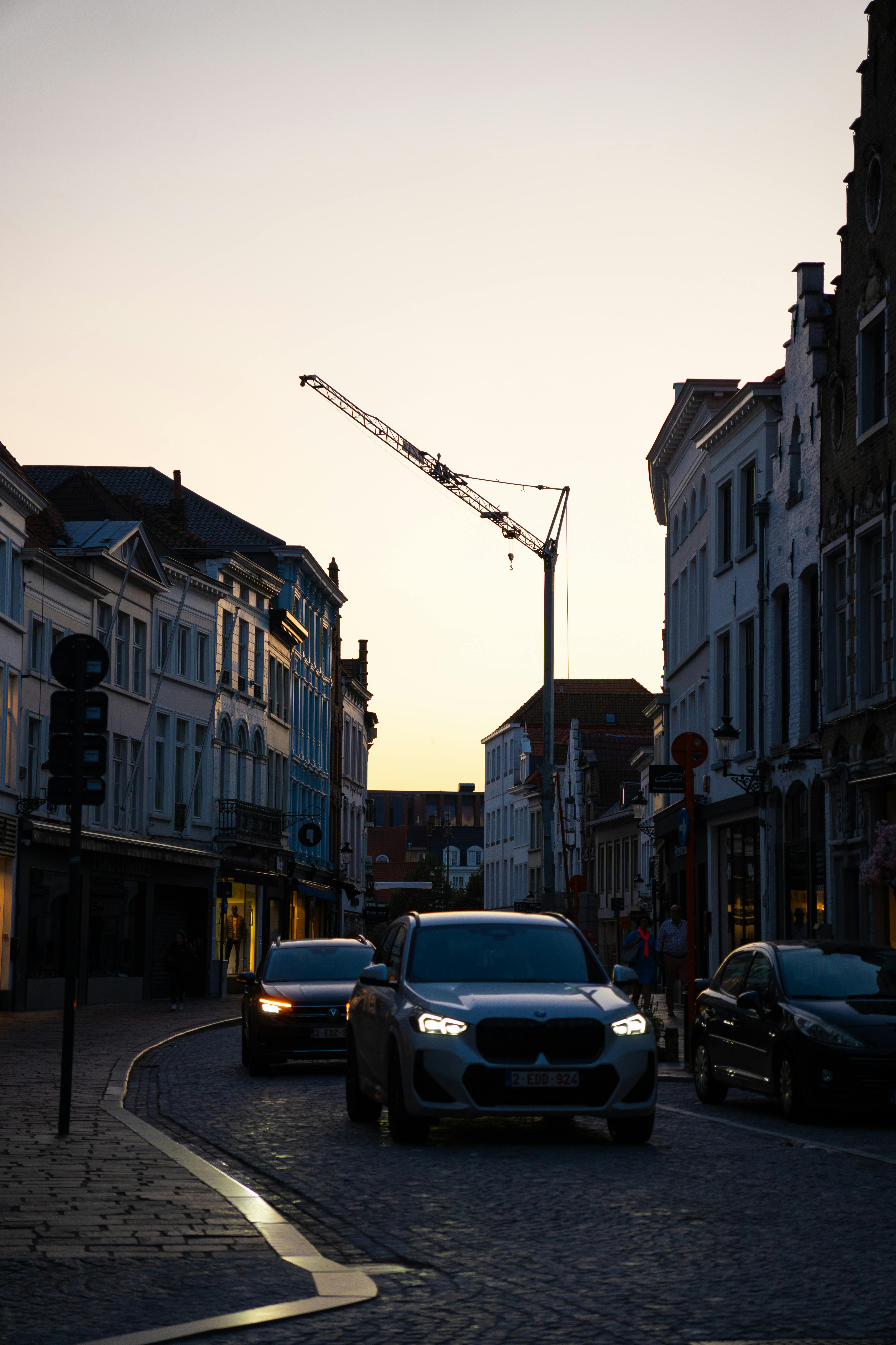 Bruges, buildings and cars · Free Stock Photo