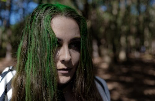 Young Green Haired Woman