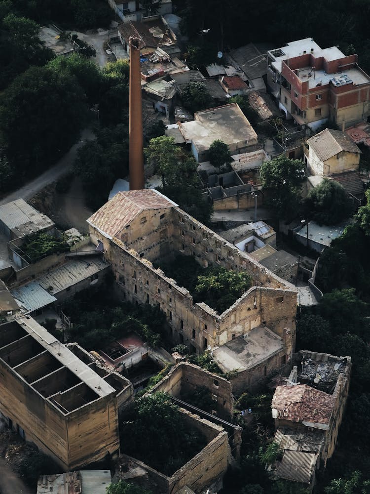 Old Industry Buildings Seen From Above 