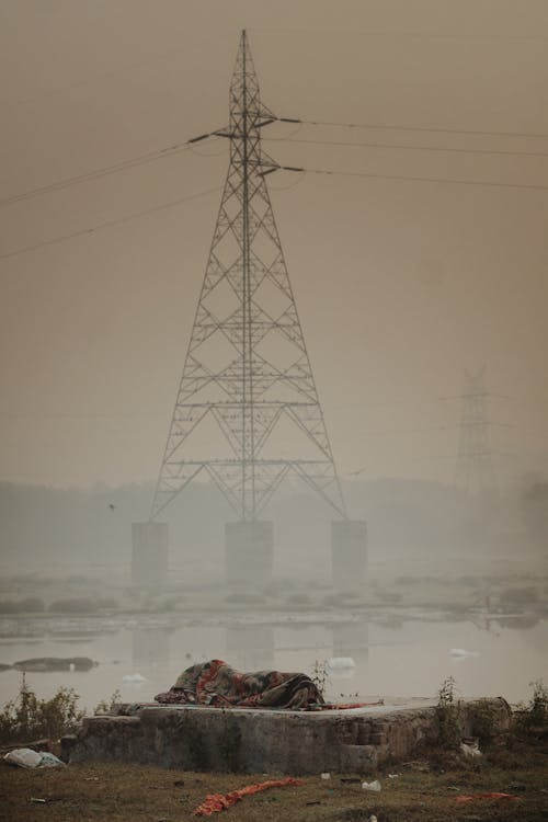 Electricity Pole in Fog 