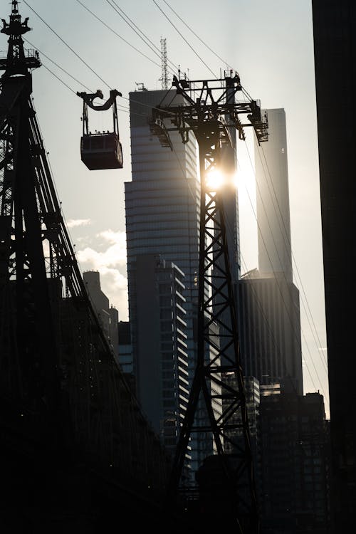 Roosevelt Island Tramway during sunset