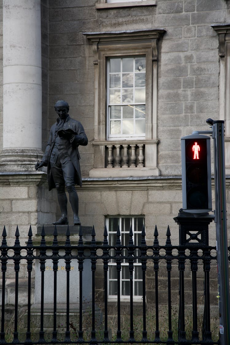 Statue Of Oliver Goldsmith At Trinity College, Dublin, Ireland