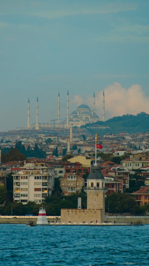 Waterfront View on the Çamlıca Mosque, Istanbul, Turkey