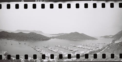 Black and White Filmstrip with Marina