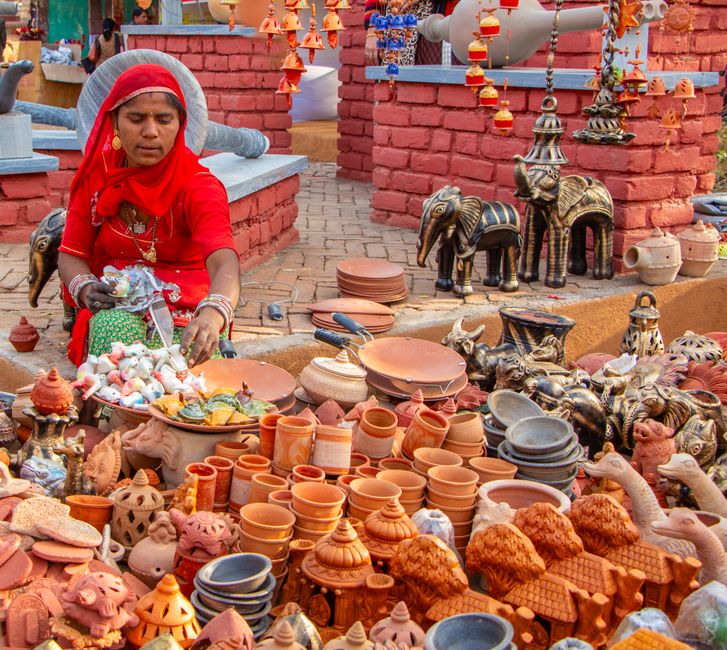 Intricate 92.5 sterling silver jewelry on display in Johari Bazaar, Jaipur, India