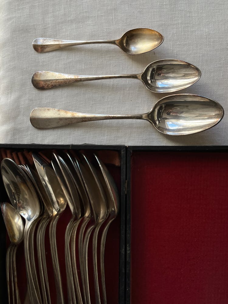 Vintage Cutlery On A Table 