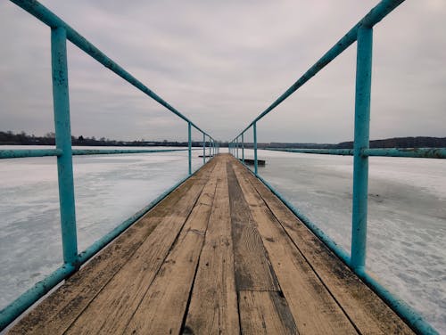 Jetty and a Frozen Lake 