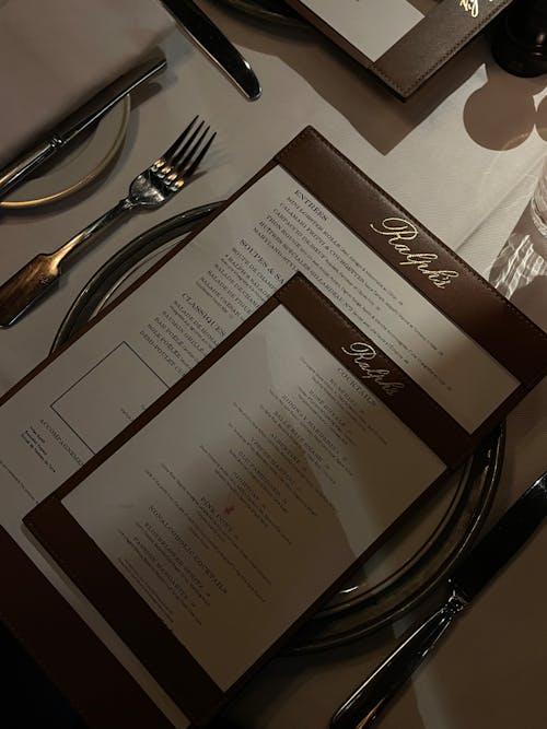 Elegant Menu on the Table in a Restaurant