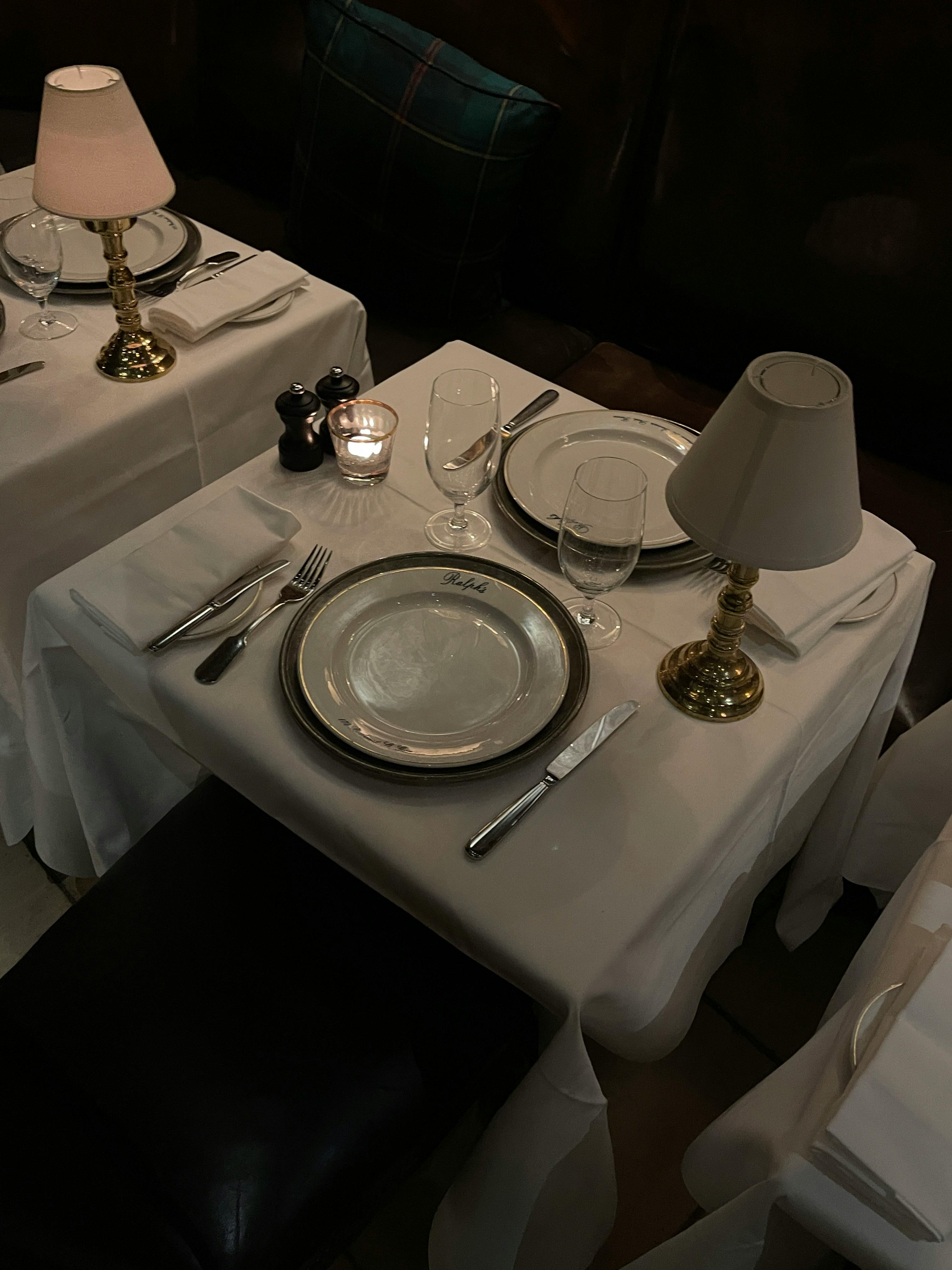 fancy restaurant table setup