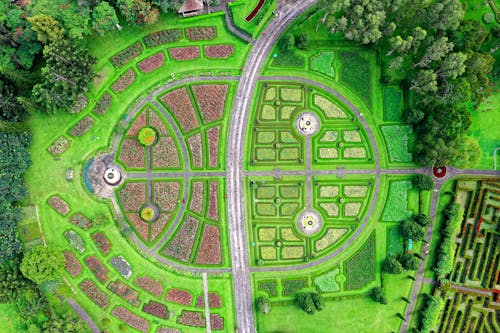Aerial View of Maze Garden