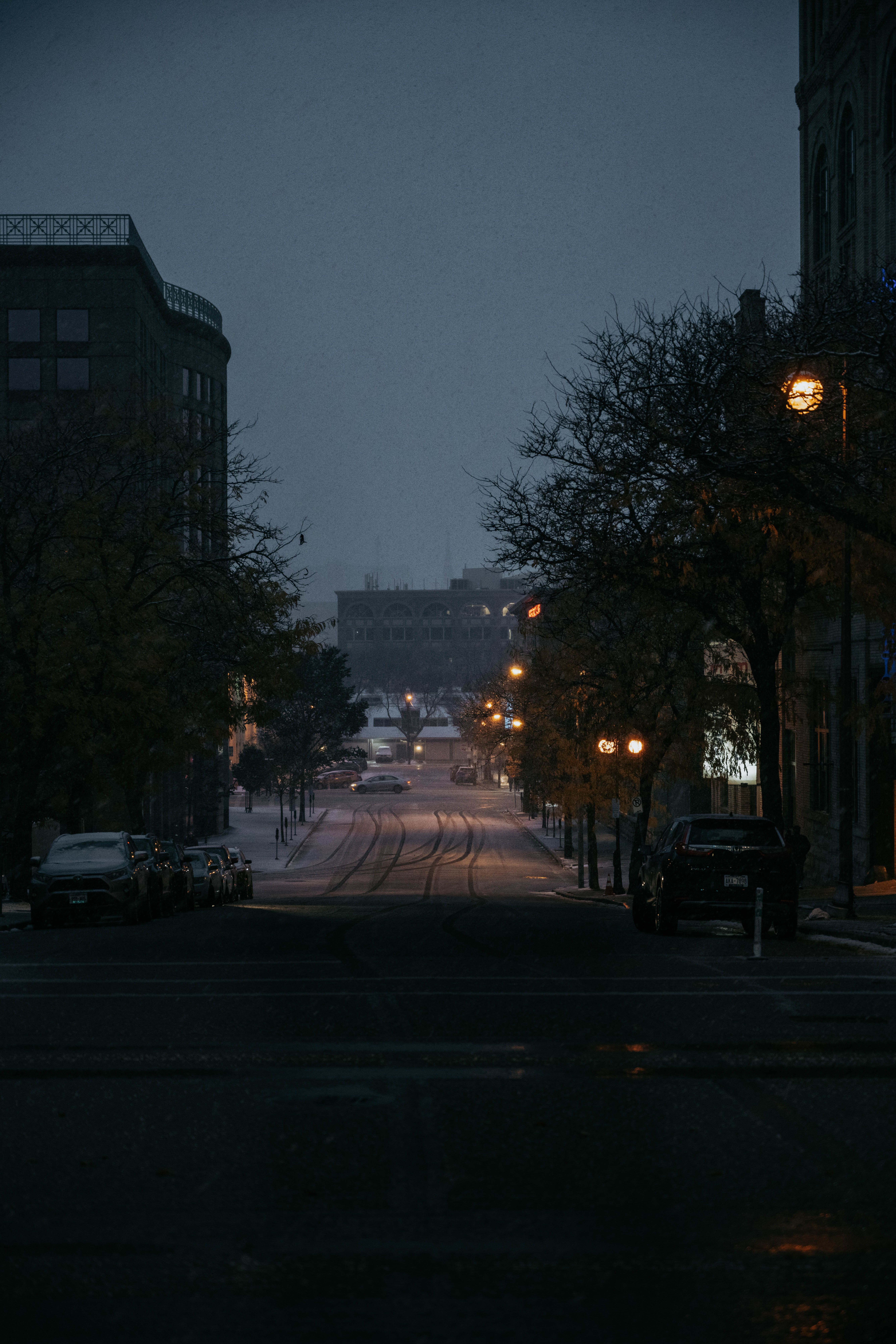 Drone Shot of Street Lights during the Night · Free Stock Photo