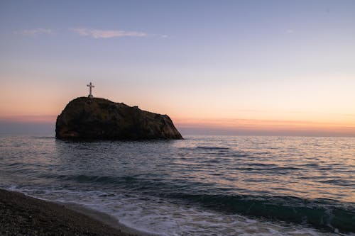 Holy Cross on Top of Rocky Island