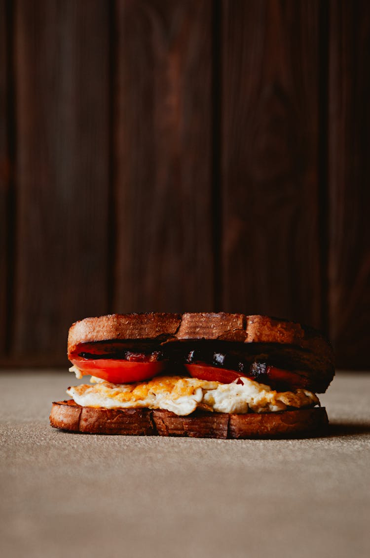 Toasted Sandwich With Chicken Tomatoes And Bacon