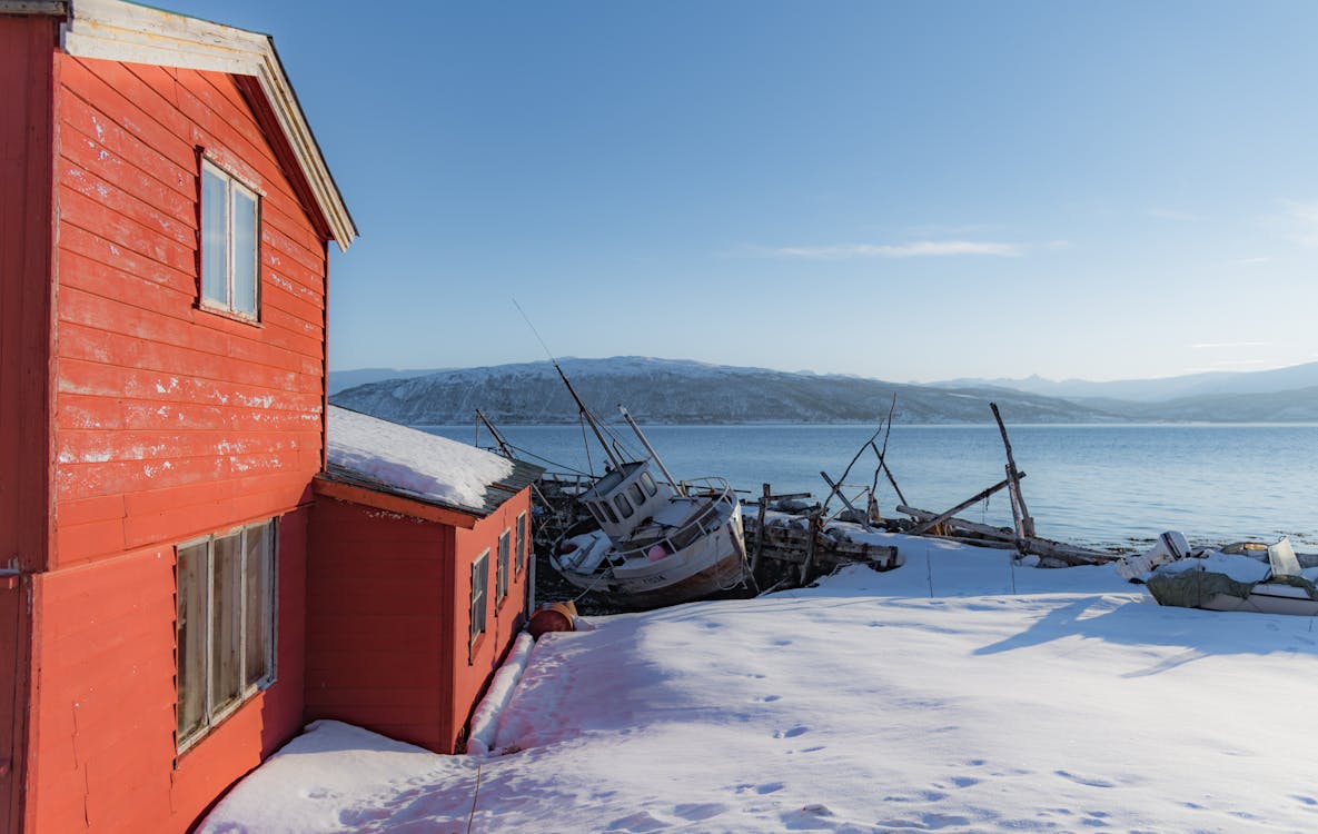 Gratis lagerfoto af anløbsbro, bjerg, Fjord