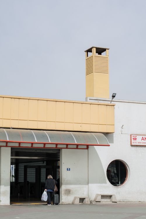 Free A view of an urban metro station entrance in Ankara, Turkey, featuring minimalist architecture. Stock Photo