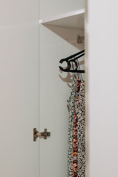 Clothes Hanging in Wardrobe 