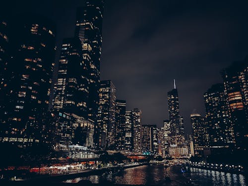 Gratis arkivbilde med byen om natten, chicago, downtown chicago
