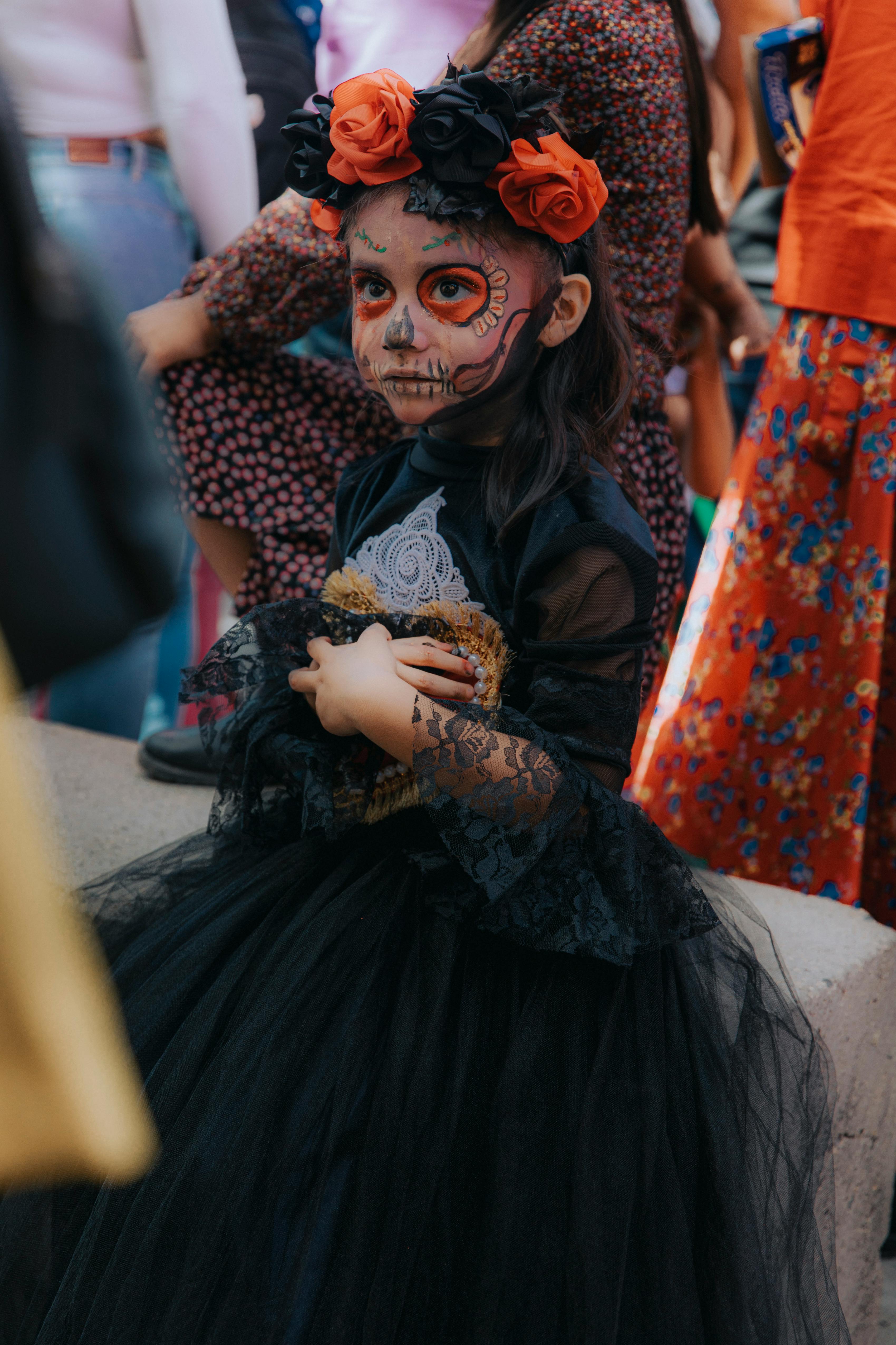 girl dressed as calavera catrina for day of the dead