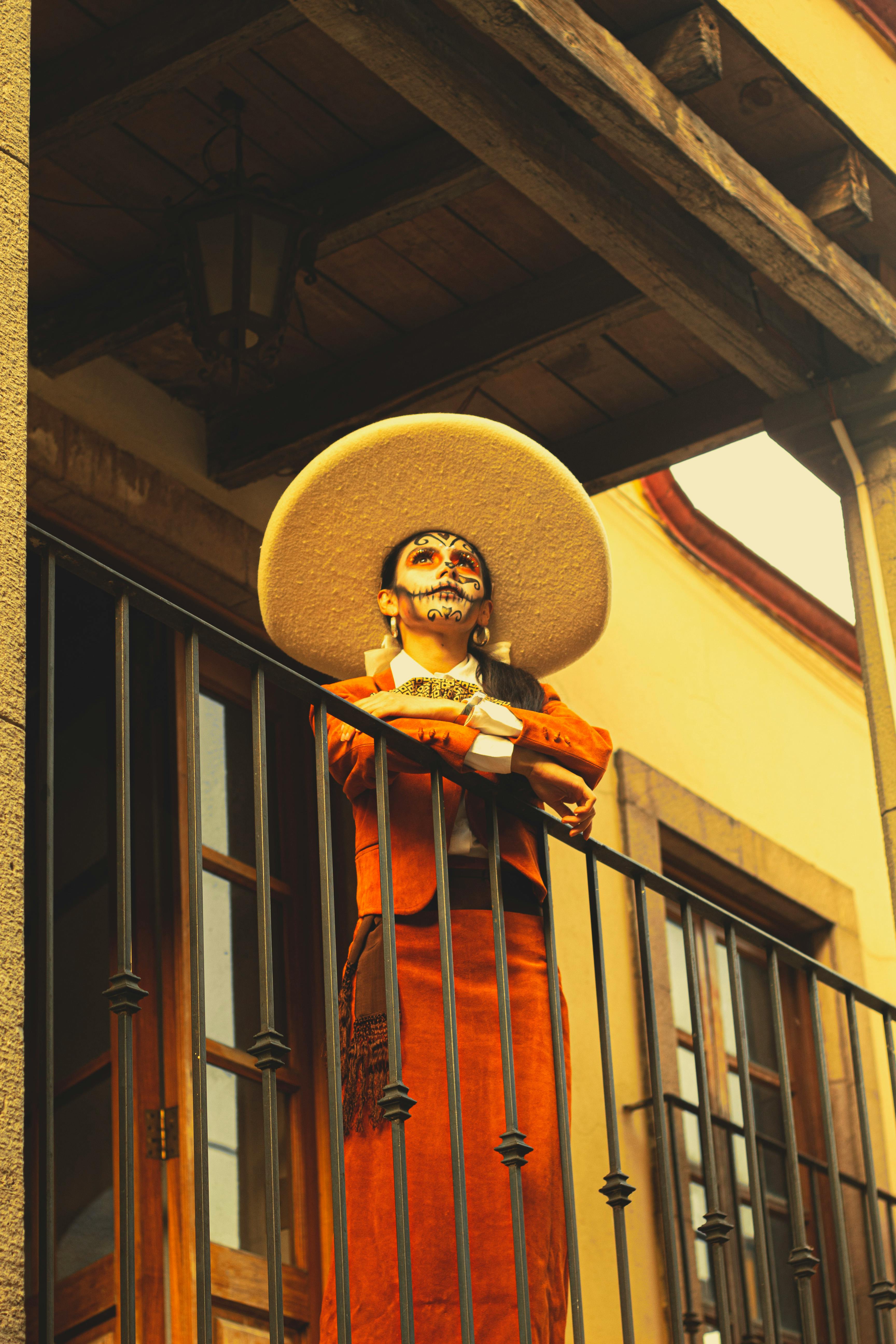 woman in catrina costume on balocny