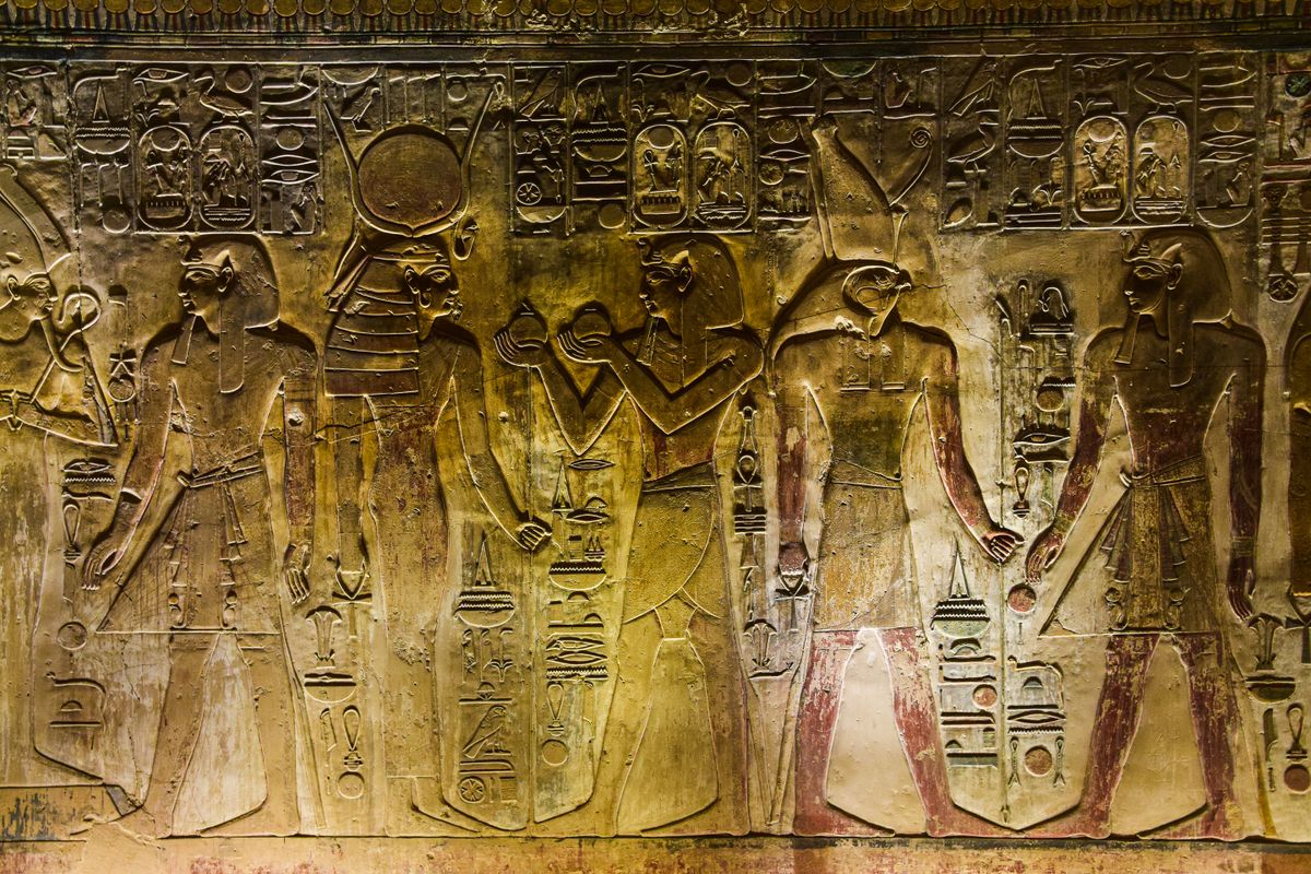 Ancient Egyptian Hieroglyphics Stone Relief · Free Stock Photo