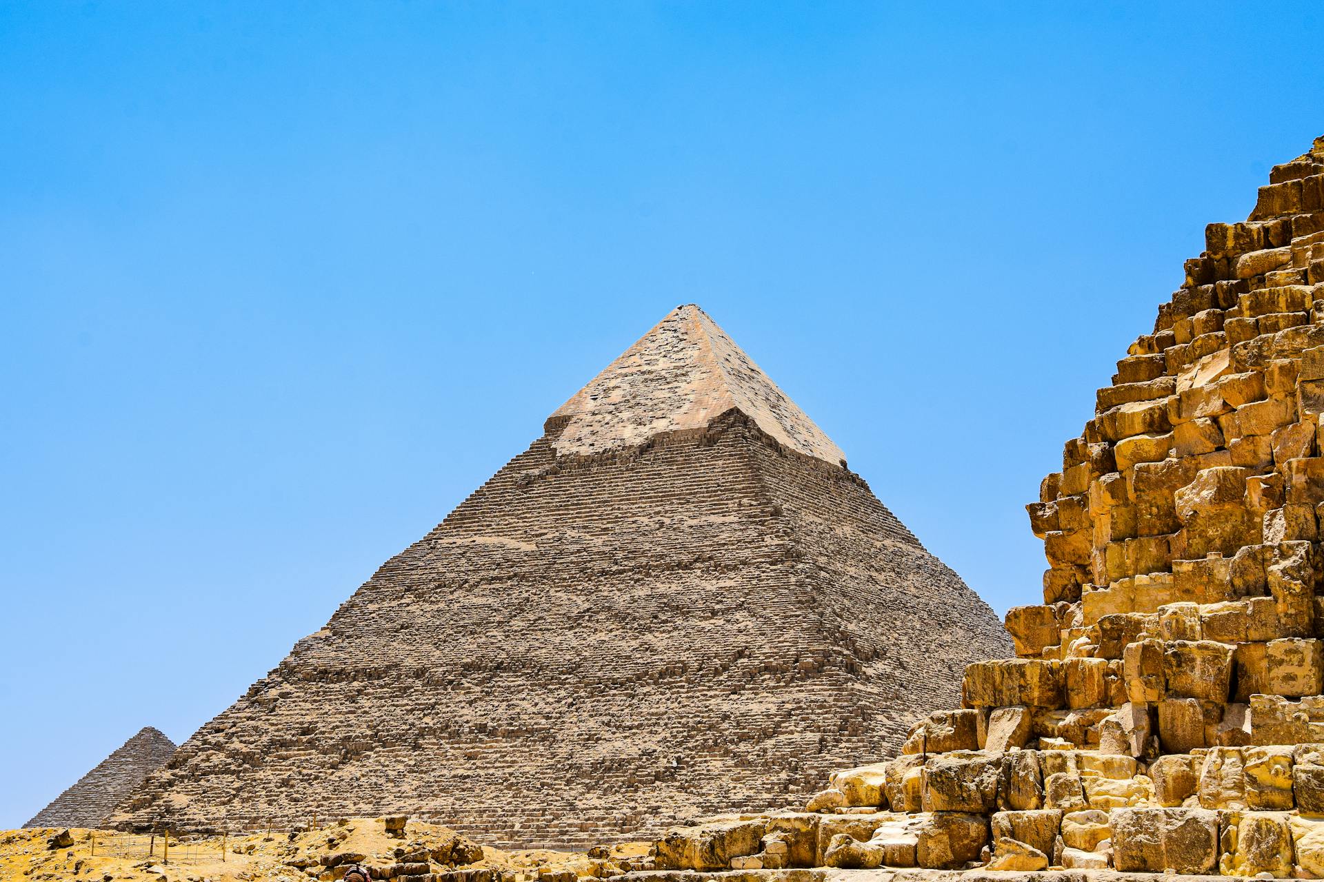 View of a Pyramids under Blue Sky in Egypt