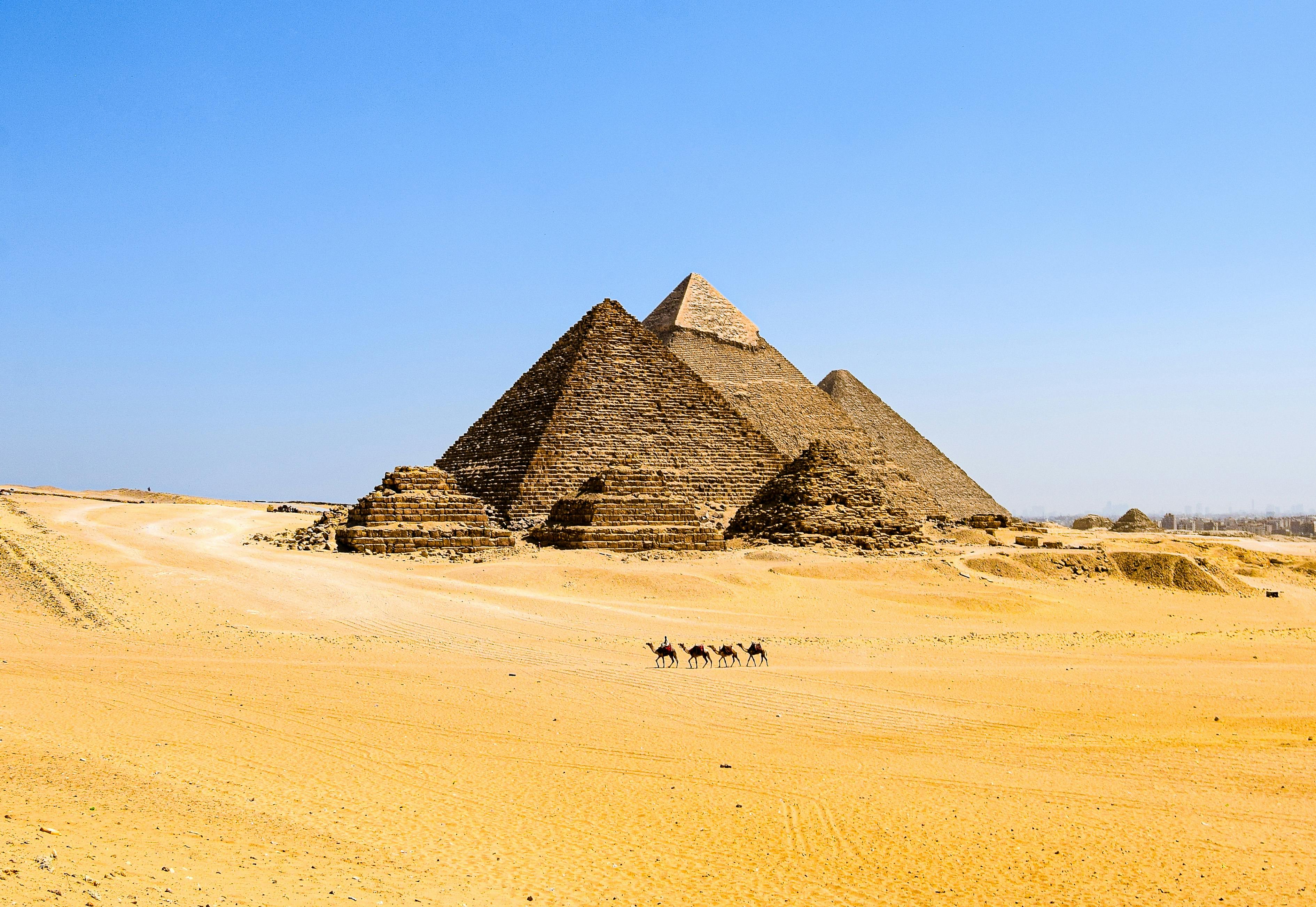 pyramids in a desert