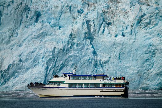 Tourboat Passing Majestic Glacier