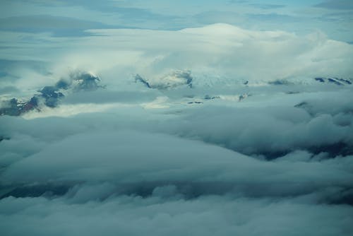 Free Snowy Mountains in Fog Stock Photo