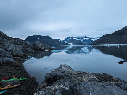 Kayaks by Lake 