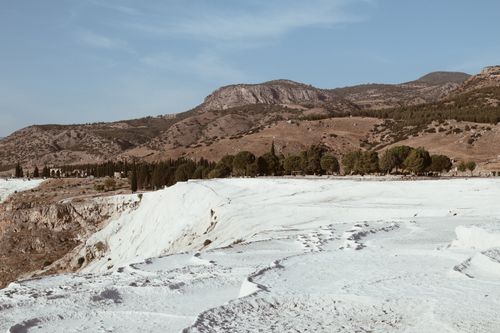 Free Explore the stunning travertine terraces of Pamukkale, a natural wonder in Turkey. Stock Photo