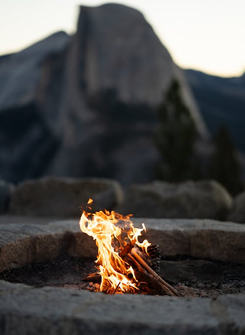 キャンプファイヤー, たき火, 垂直ショットの無料の写真素材