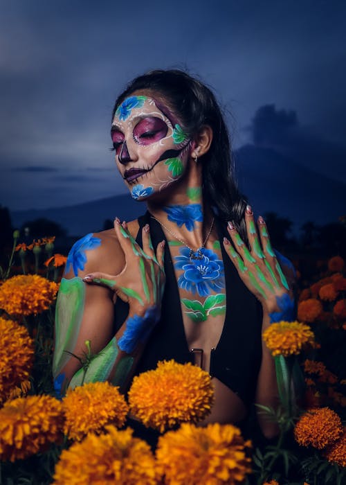 dia de muertos, 人體彩繪, 光鮮亮麗 的 免費圖庫相片