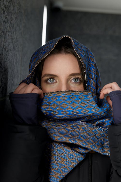 Portrait of Woman in Hijab and Shawl