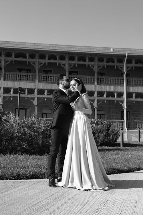 결혼, 결혼 사진, 그레이스케일의 무료 스톡 사진