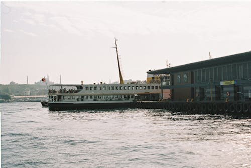 Ferry Moored at Karakoy Pier in Istanbul