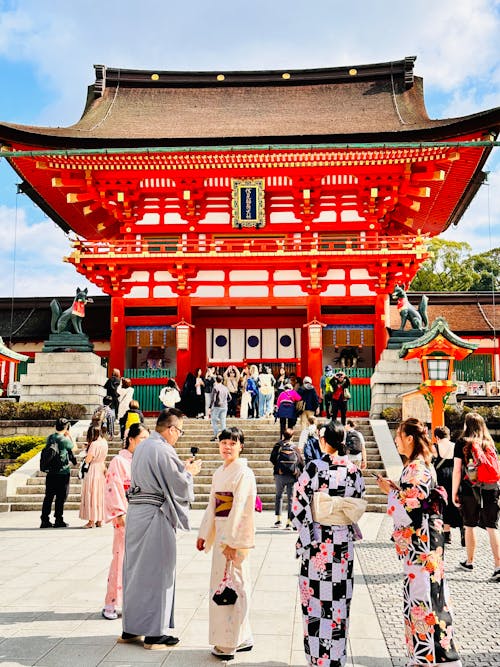 Crowd in Front of Fushimi Temple in Japan